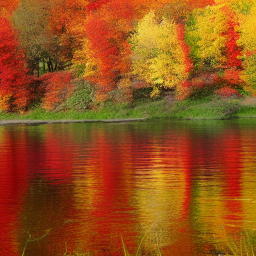 lac, rouge, automne, renard, eau par ETienne